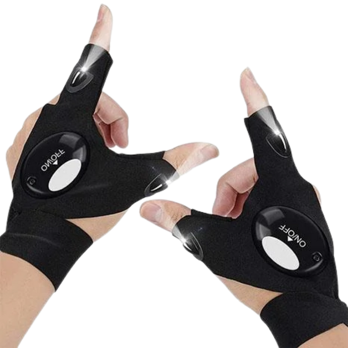 LED Gloves With Waterproof Lights - Battery Powered, Comfortable for Camping and Repairs