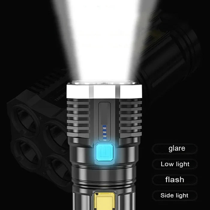 Led Mini Diving Rechargeable Torch - High Lumens Long Range Flashlight for Camping and Outdoor Use