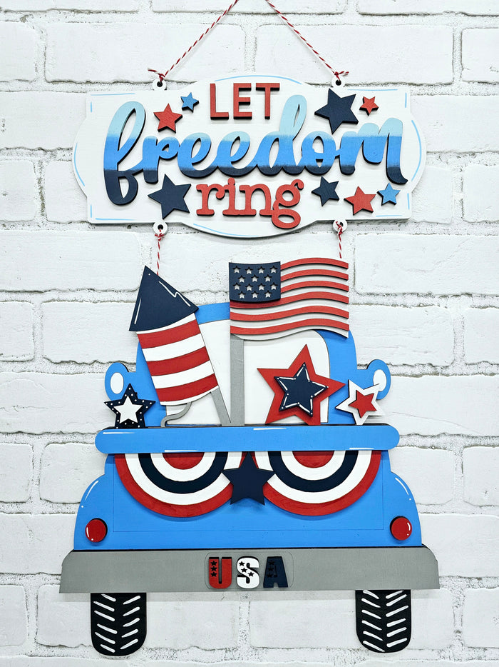 Let Freedom Ring 2 Piece Truck Door Hanger