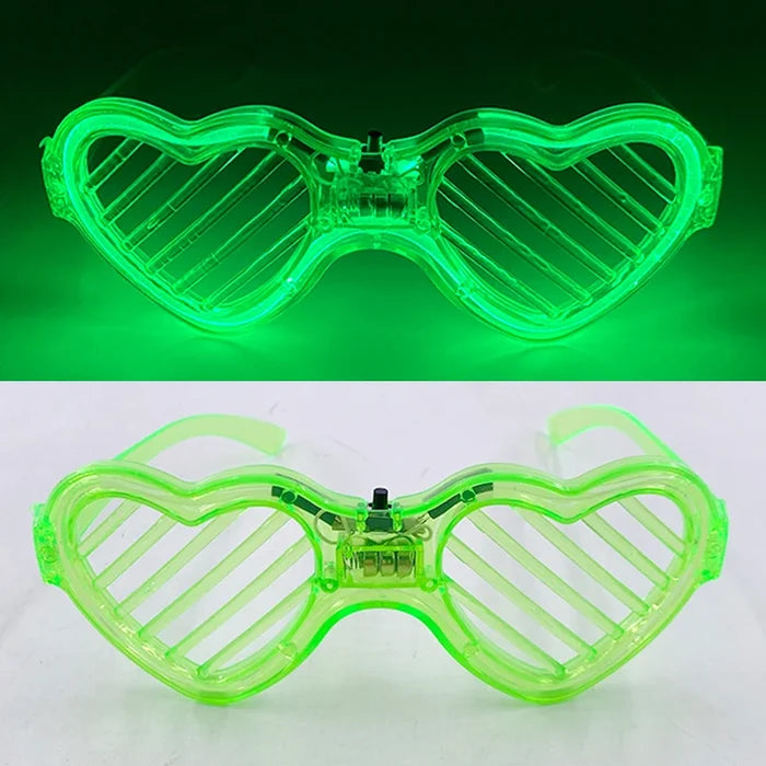 Light Up LED Glasses - 5 Colors Heart Shape Glow Party Supplies for Kids and Adults
