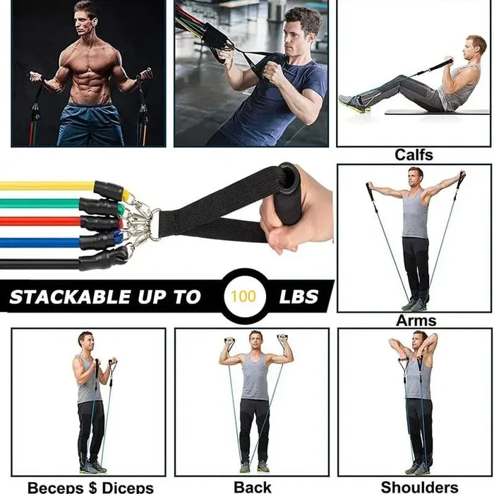 Lightweight Fitness Equipment - Portable Resistance Bands for Exercise, Bodybuilding & Weight Loss
