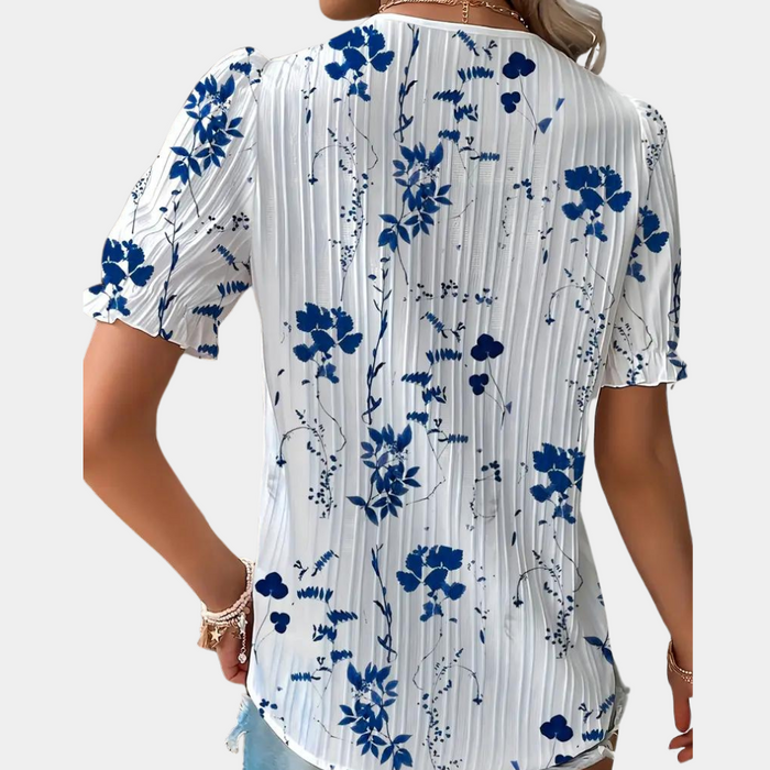 Lightweight & Flattering Women’s Blouse – Floral Lace Trim, Breathable Fabric, for Summer Outings 4