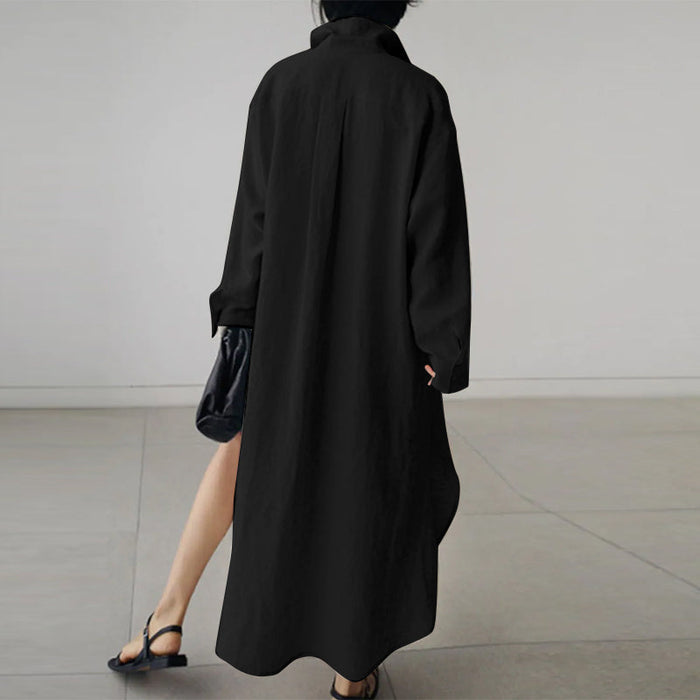 Lightweight Shirt Dress for Women, Elegant Spring Style, Versatile Casual & Formal Wear