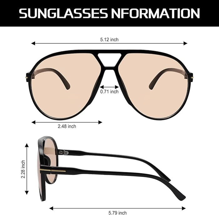 Atemberaubende unisex Aviator Sonnenbrille – oversized quadratische Gläser, leichtes Gestell, für Sommer 2025 3