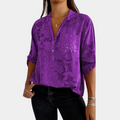 Lightweight women's blouse – adjustable sleeves, breathable fabric, for summer casual wear 0