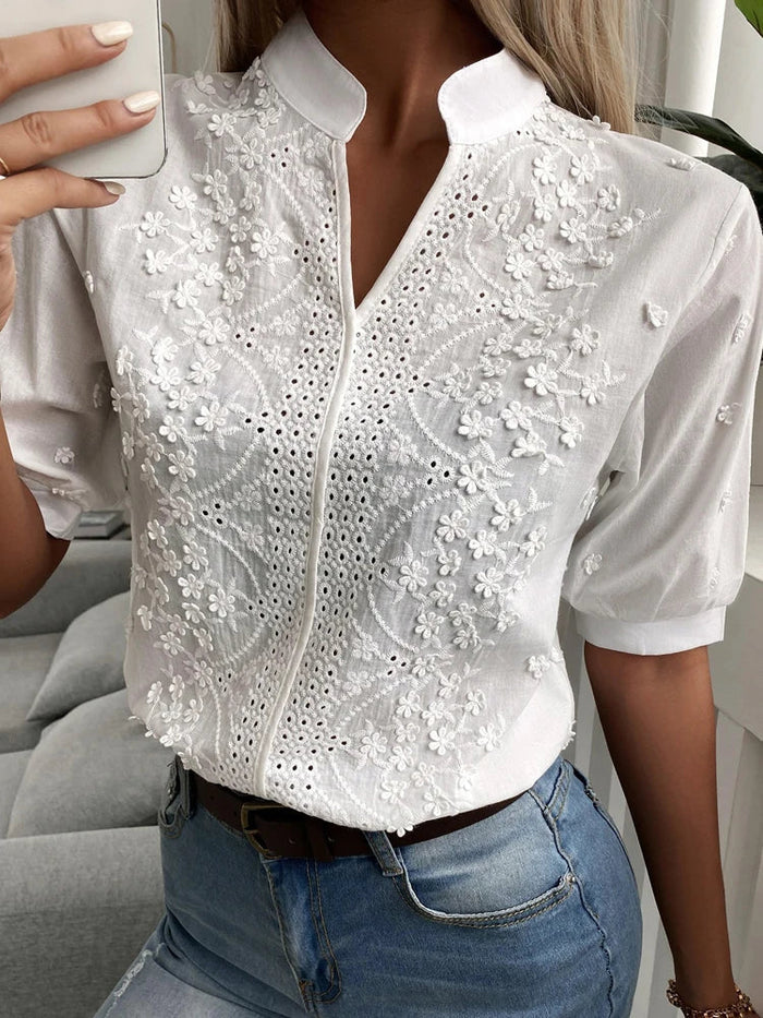Fließendes Damen Top – verführerischer V-Ausschnitt, hochwertiges Material, für festliche Anlässe 5