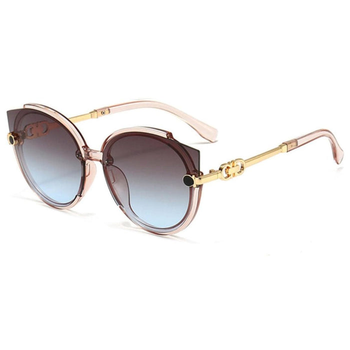 Randlose Damen Sonnenbrille – Katzenaugen-Design, Metall, für den Sommer 3