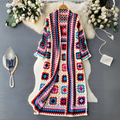 Lightweight Women's Crochet Cardigan - Calf Length, Spring