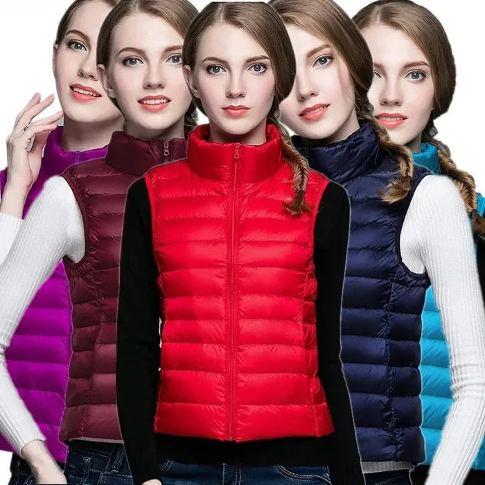 Lightweight Women's Sleeveless Vest - Quilted Nylon, Warm