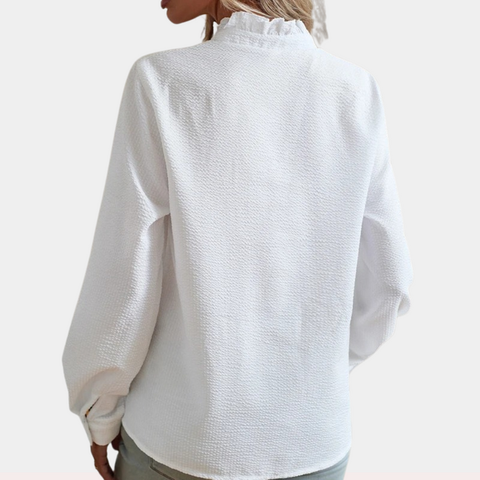 Lightweight women’s striped summer blouse – casual fit, polyester, for warm weather 2