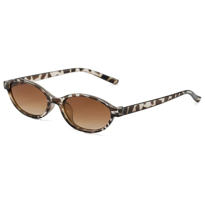 Modische Damen Sonnenbrille – Retro ovales Design, braun, für den Alltag 7