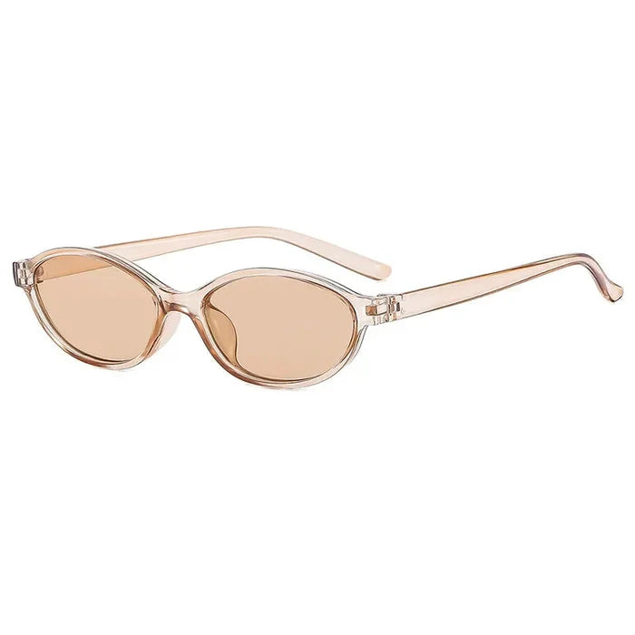 Modische Damen Sonnenbrille – Retro ovales Design, braun, für den Alltag 8