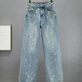 Variant image for Loose Fit Casual Pants for Women in Blue, Breathable Cotton Polyester, Everyday Comfort Trousers-1
