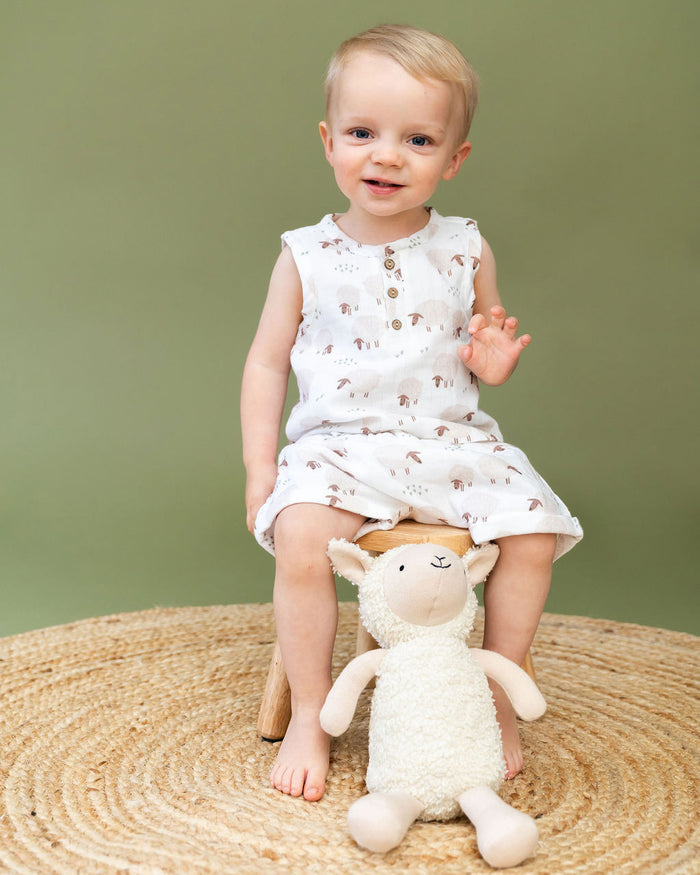 Luna Wooly Lamb Sherpa Knit Stuffed Animal Soft Toy (Organic Cotton)