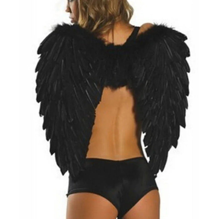 Luxurious Feathered Angel Wings for Halloween & Cosplay - Elegant Costume Accessory for Parties & Performances