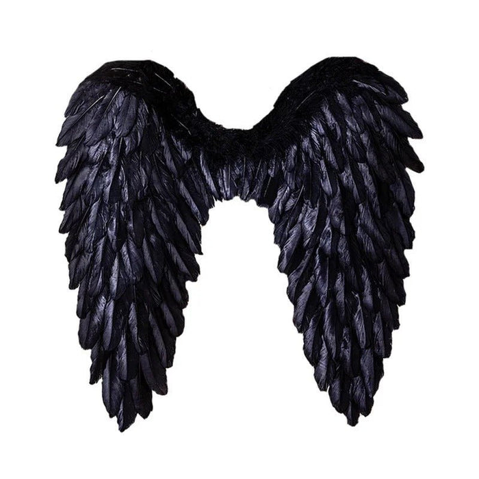 Luxurious Feathered Angel Wings for Halloween & Cosplay - Elegant Costume Accessory for Parties & Performances