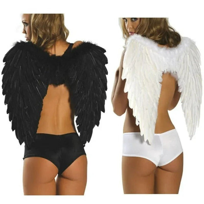 Luxurious Feathered Angel Wings for Halloween & Cosplay - Elegant Costume Accessory for Parties & Performances