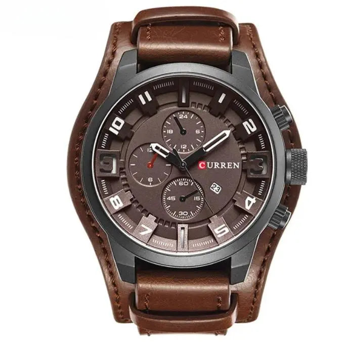Hochwertige Herren Chronograph Uhr – elegantes Lederarmband, Quarz, für jeden Anlass 3