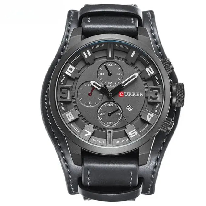 Hochwertige Herren Chronograph Uhr – elegantes Lederarmband, Quarz, für jeden Anlass 4