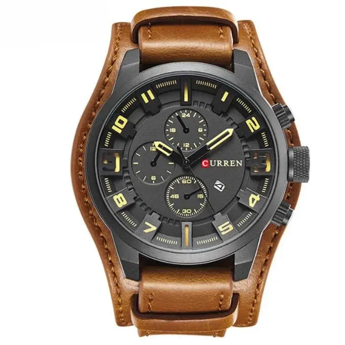 Hochwertige Herren Chronograph Uhr – elegantes Lederarmband, Quarz, für jeden Anlass 5