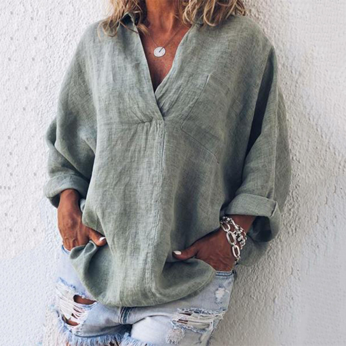 Luxurious women’s oversized blouse – breathable polyester, perfect for summer 3