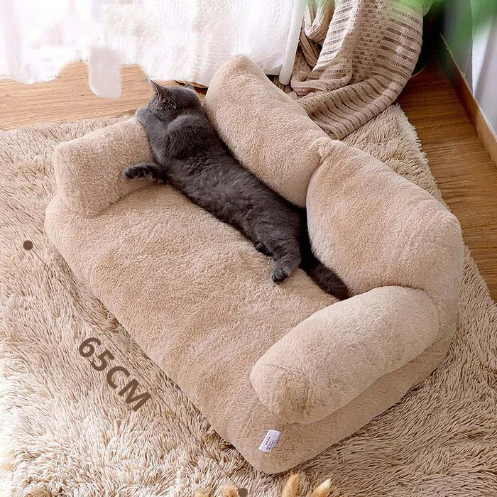 Luxury Cat Bed Sofa - Winter Warm Plush Nest for Small Medium Dogs and Cats