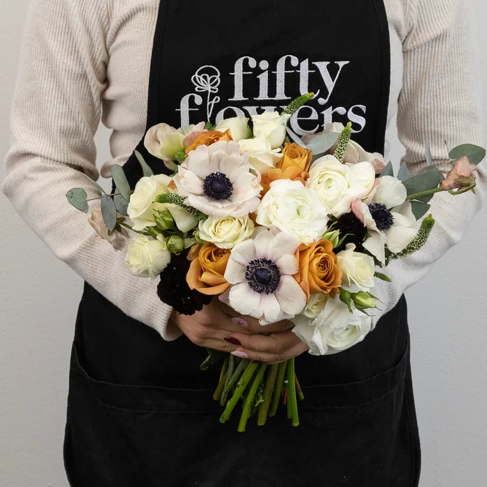 Maple And Merlot Flower Bouquet Apron - Image