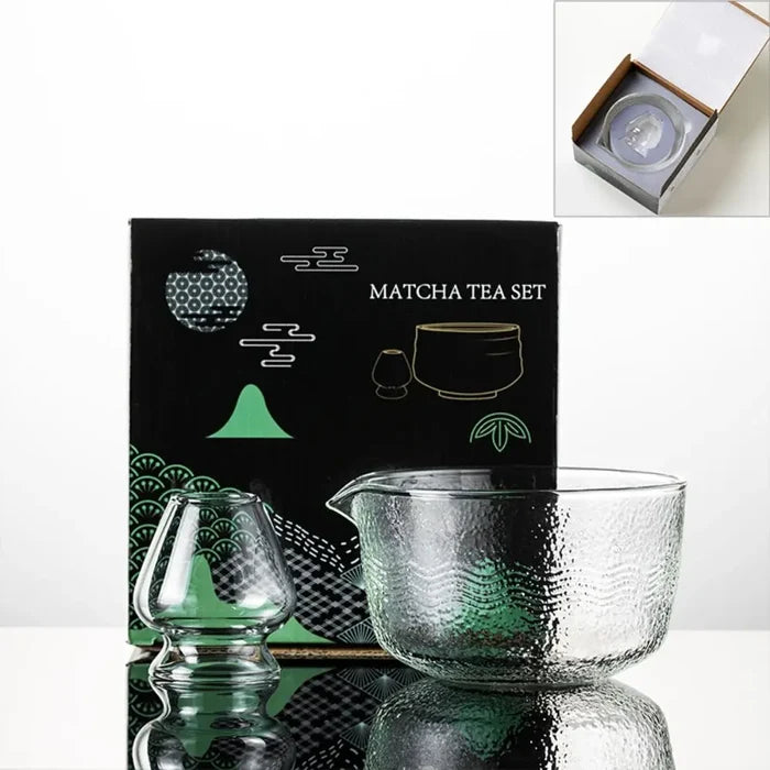 Matcha Mixing Bowl Glass Pouring Spout Japanese Tea