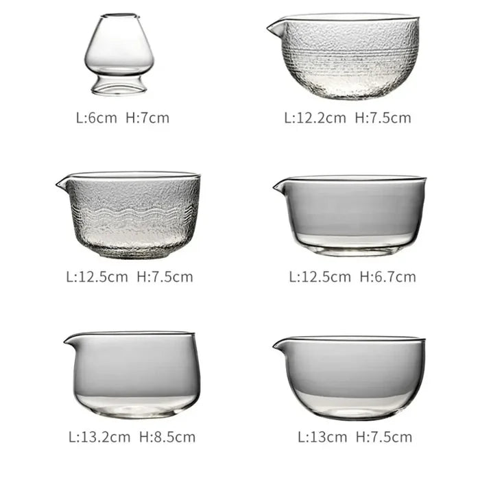 Matcha Mixing Bowl Glass Pouring Spout Japanese Tea