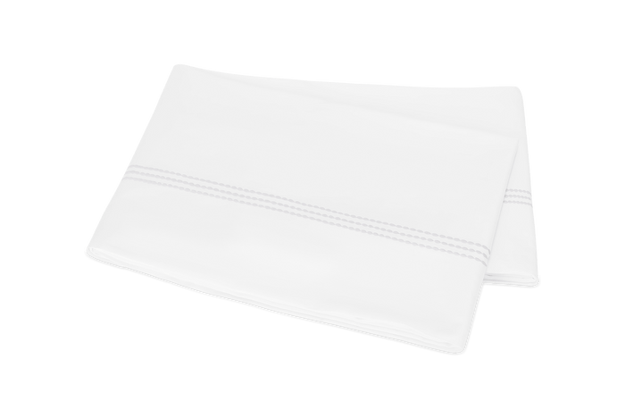 Matouk Amara Triple Pearl Flat Sheet - White