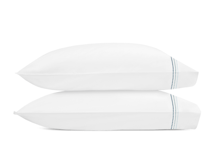 Matouk Amara Triple Pearl Pillow Case Pair - Hazy Pool