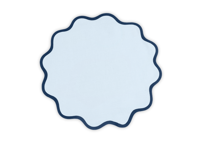 Matouk Scallop Edge Placemat - set of 4 - Blue/Navy