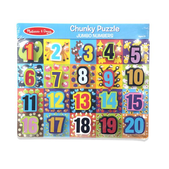 Melissa and Doug Jumbo Numbers Wooden Chunky Puzzle Ages 3+