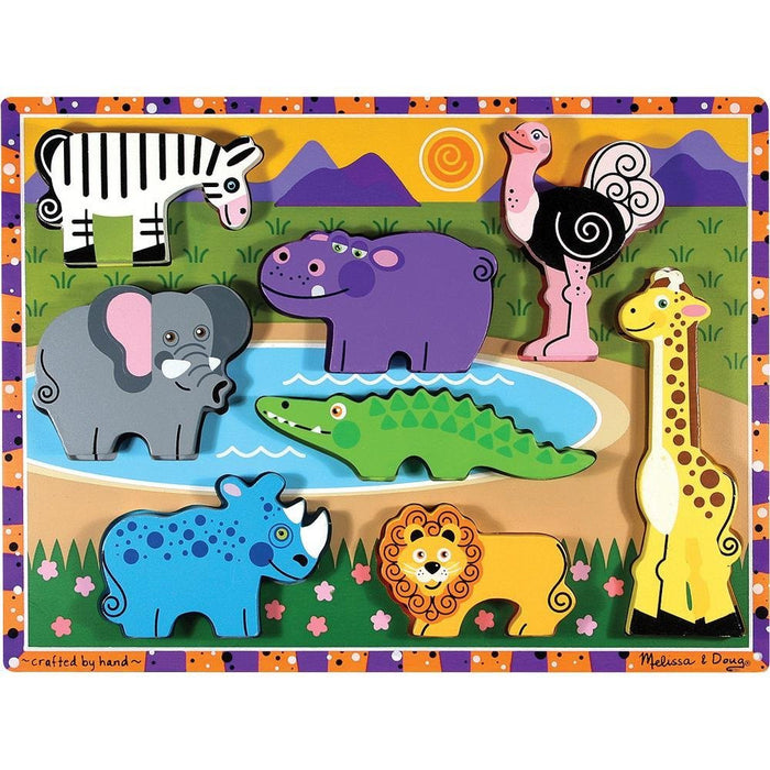Melissa & Doug Deluxe Wooden Safari Chunky Puzzle - Olde Church Emporium