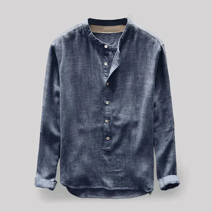 Men's Linen Dress Shirt - Classic Elegance with Modern Comfort, Available in Sizes M-4XL-1