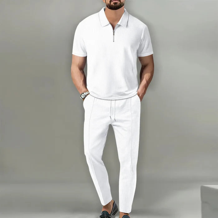 Variant image for Men's Polo Shirts Set - Casual Chic Breathable Polo and Adjustable Pants Ensemble for Comfort and Style-7