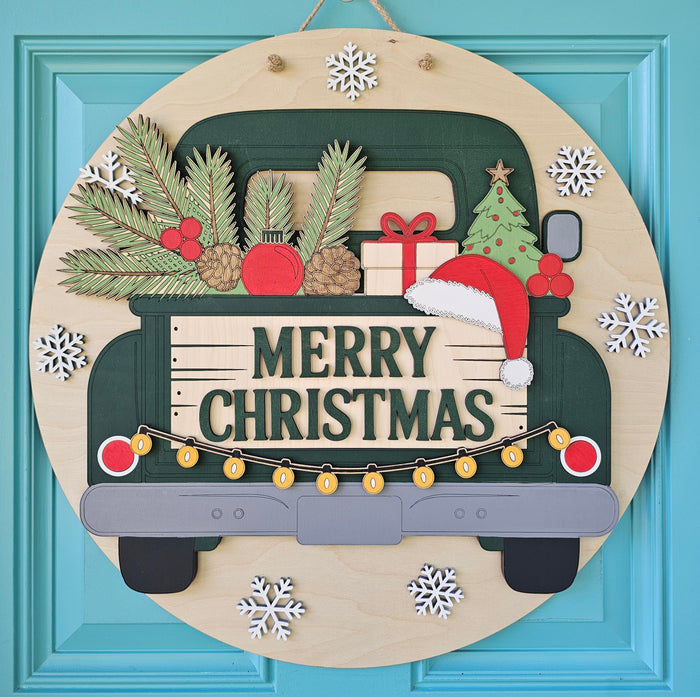 Merry Christmas Rustic Truck Door Hanger-wholesale