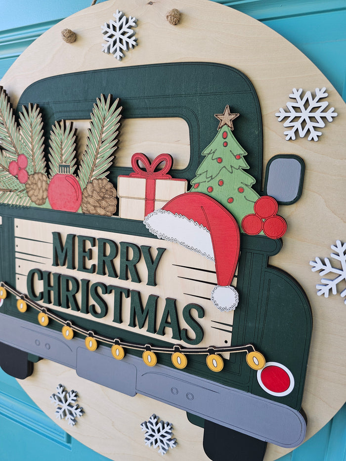 Merry Christmas Rustic Truck Door Hanger-wholesale