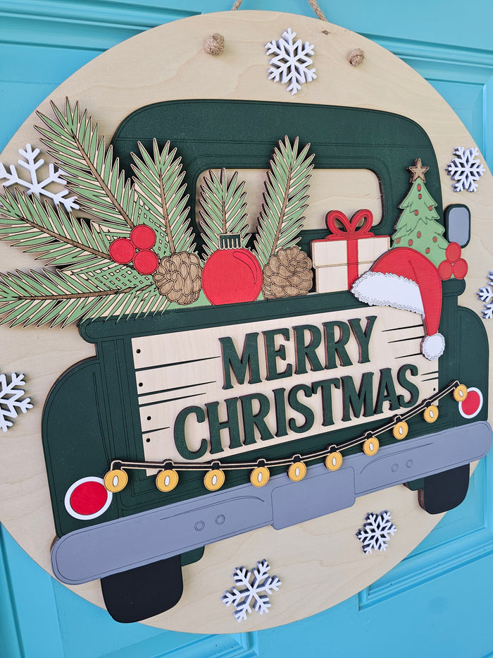 Merry Christmas Rustic Truck Door Hanger-wholesale