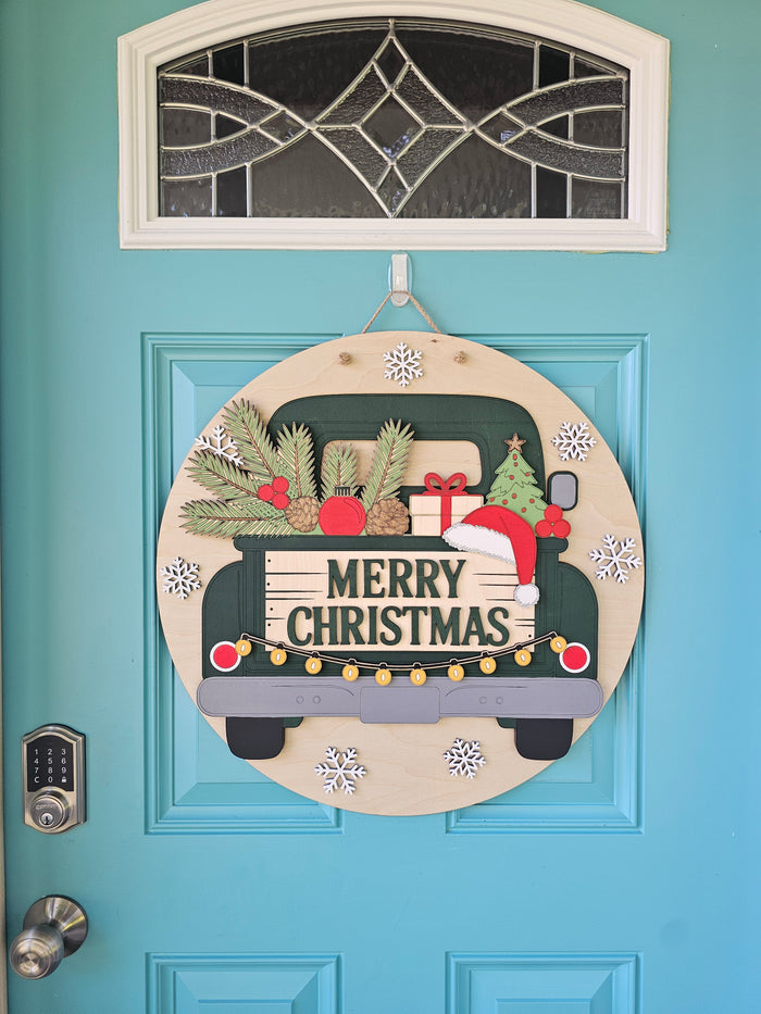 Merry Christmas Rustic Truck Door Hanger-wholesale