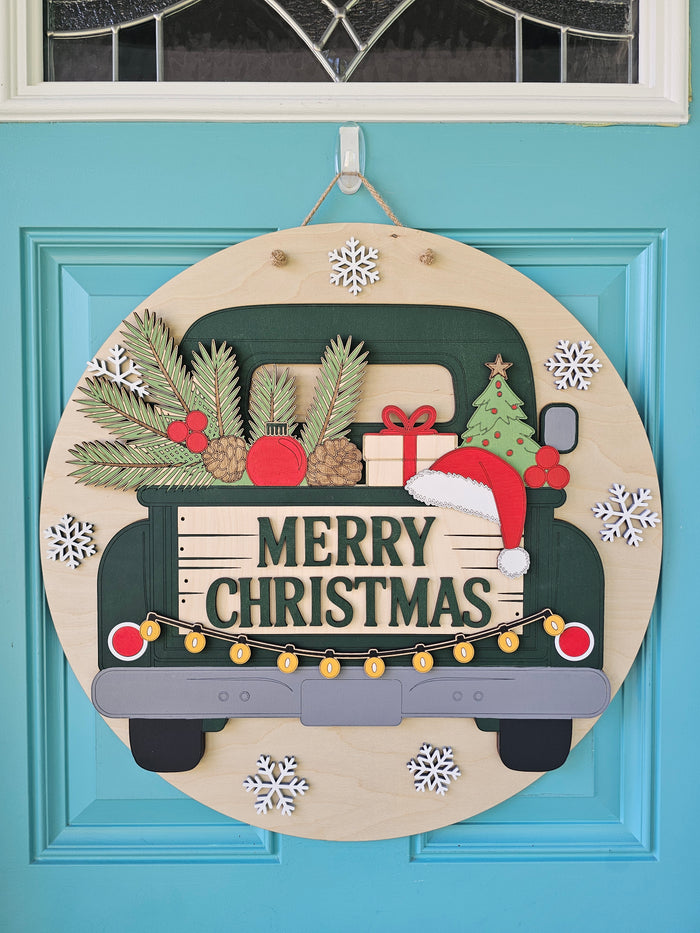 Merry Christmas Rustic Truck Door Hanger-wholesale