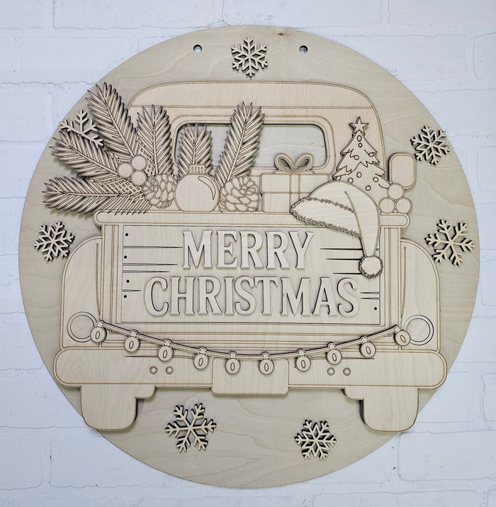 Merry Christmas Rustic Truck Door Hanger-wholesale