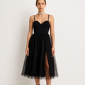 Mesh Spaghetti Straps Sweetheart Prom Dress for Homecoming Party, Elegant Evening Gown