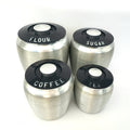 Mid-Century Retro Brushed Aluminum Kitchen Canisters Set of 4 c. 1950's