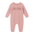 Milan Earthy Sweater Knit Ruffle Baby Jumpsuit, Organic Cotton