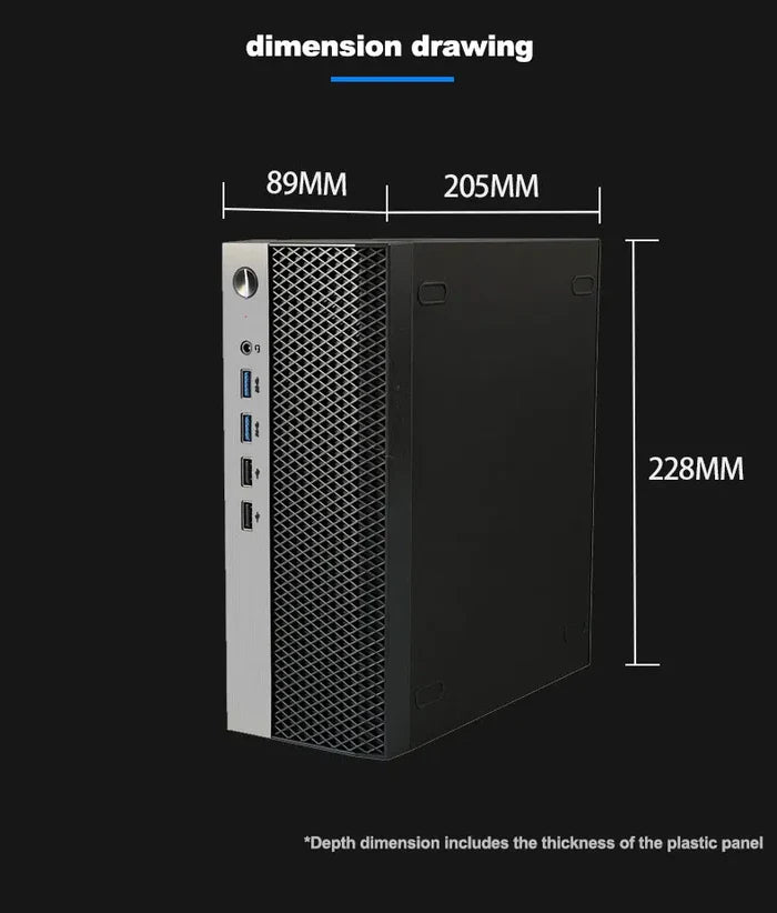 Mini ITX HTPC Case 1U PSU Support Mesh Compact Home Theater