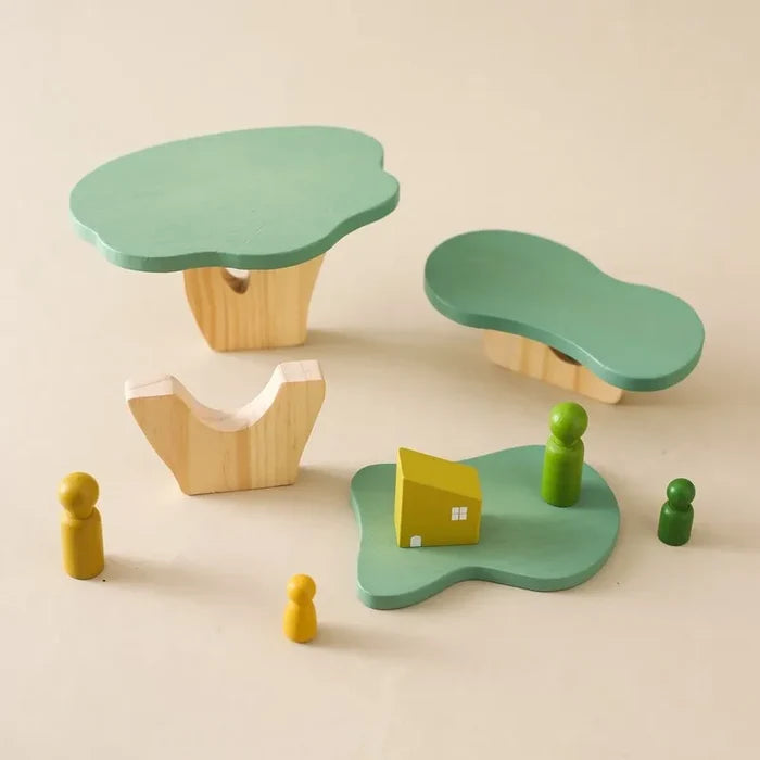 Montessori Stacking Toy Wooden Tree Block Stacker Kids Educational Fall 2025 Fine Motor Skills