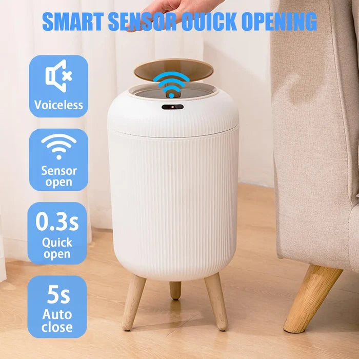 Motion Sensor Trash Can Small Plastic Smart Bin Hands Free