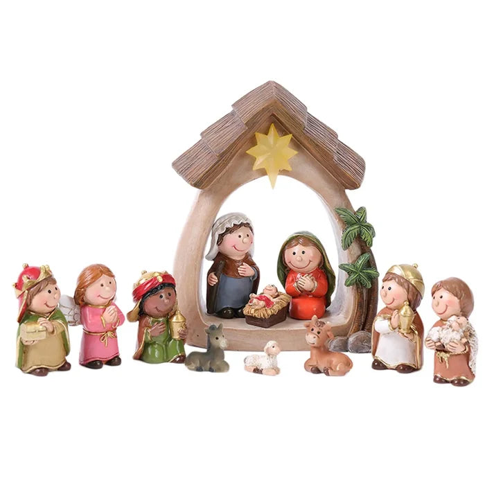 Nativity Figurines 12-Piece Lighted Holy Family Scene For Christmas Tabletop Decor 2025 Trend