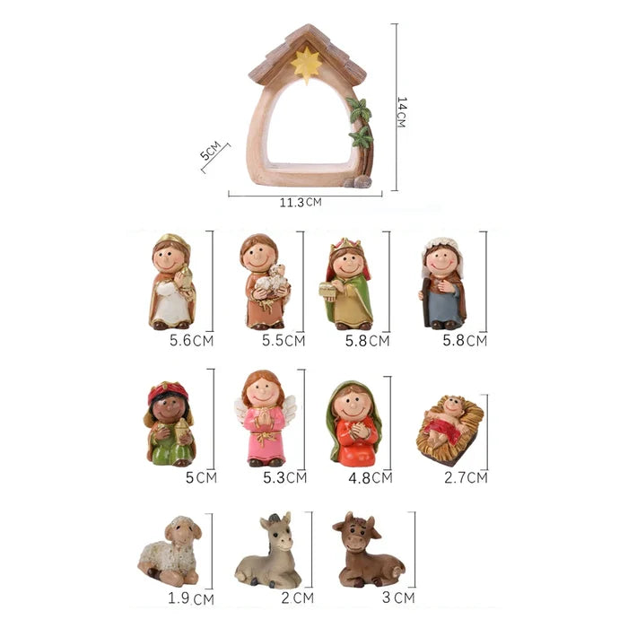 Nativity Figurines 12-Piece Lighted Holy Family Scene For Christmas Tabletop Decor 2025 Trend